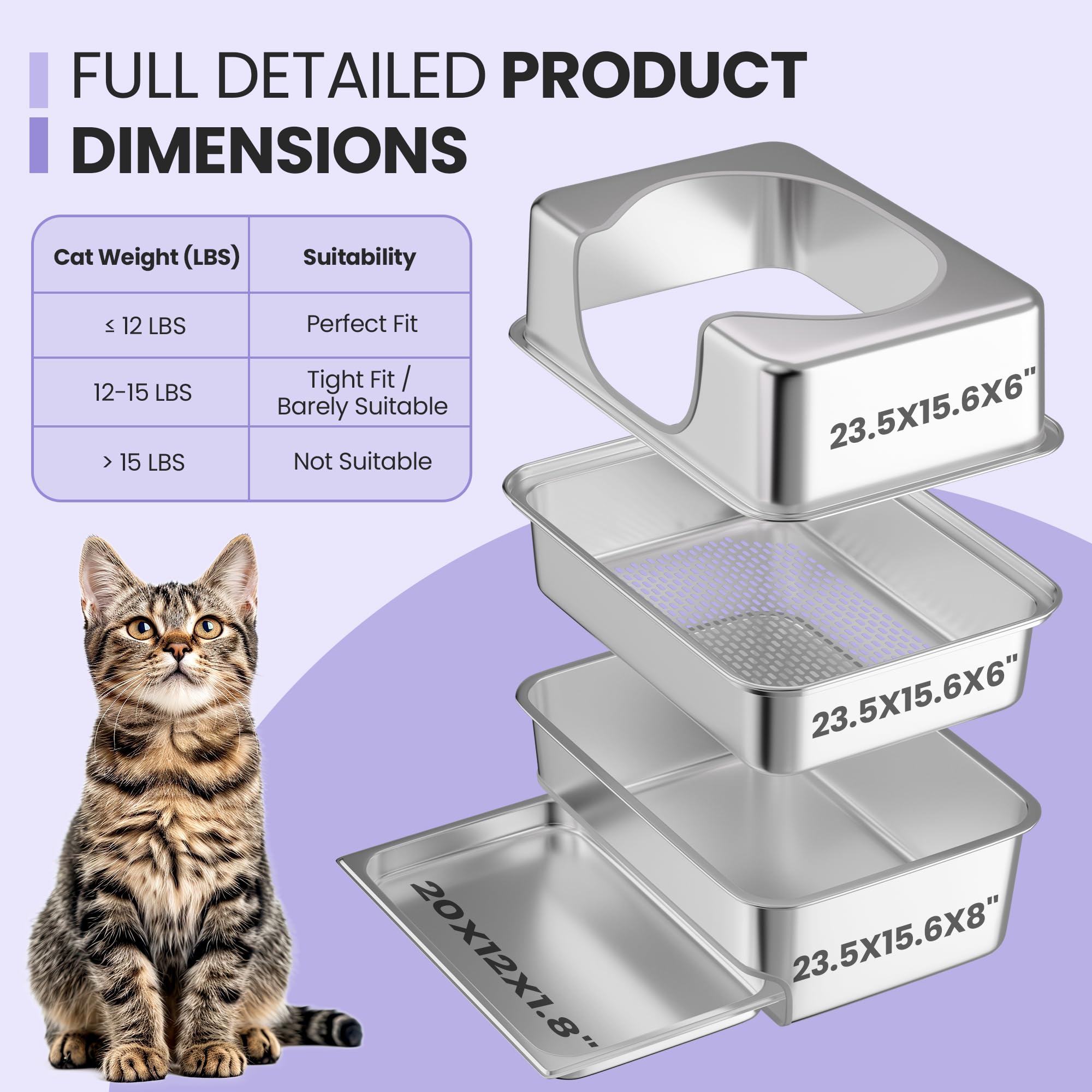 IMMHABI odor-resistant stainless design stays cleaner longer and wipes down easily