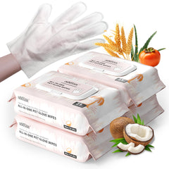 IMMHABI pet glove wipes gently clean paws and face for quick freshness after walks.