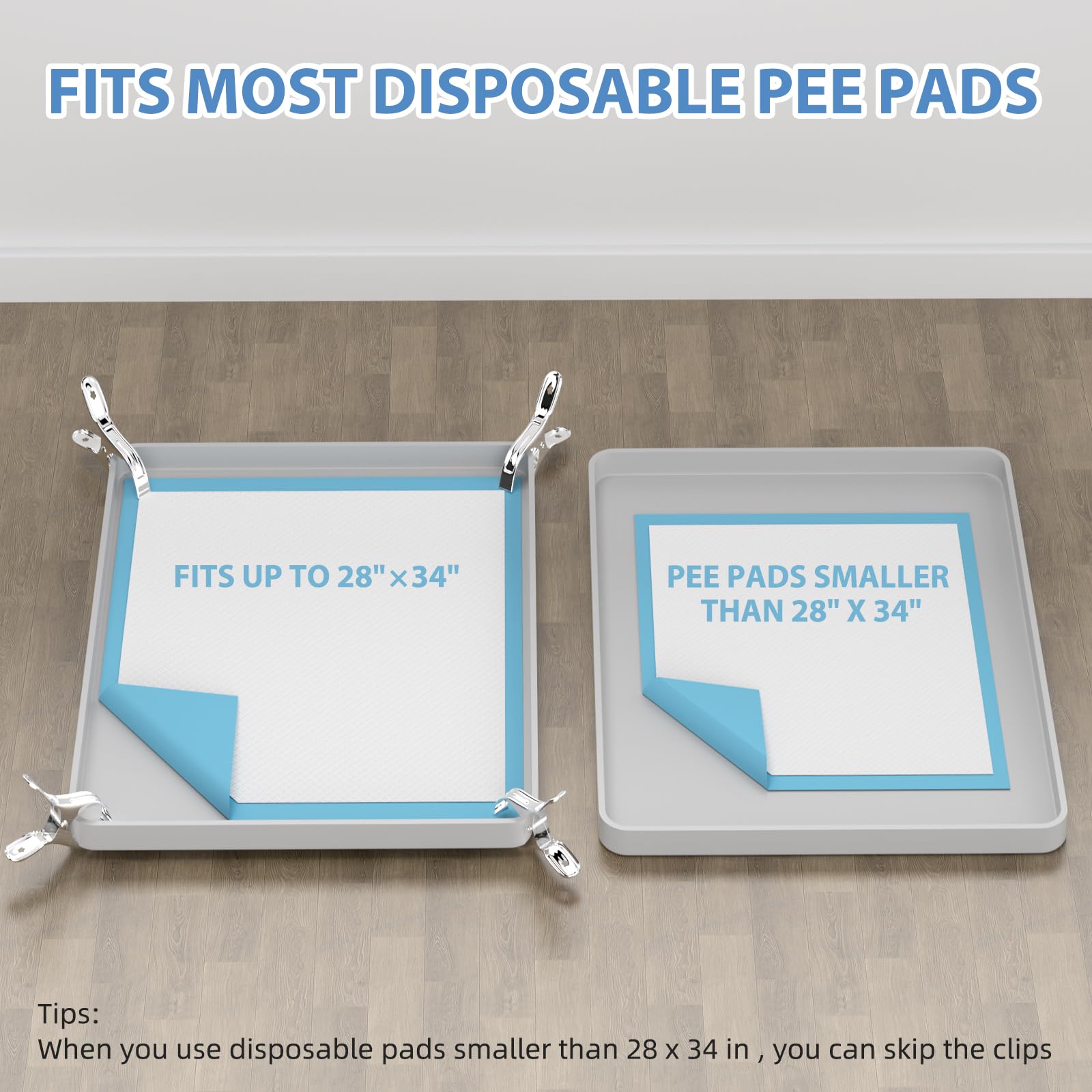 IMMCUTE pee pad holder doubles as a pet mat for food and crate lining.