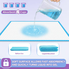 IMMCUTE pads show quick-dry technology that locks moisture into gel.