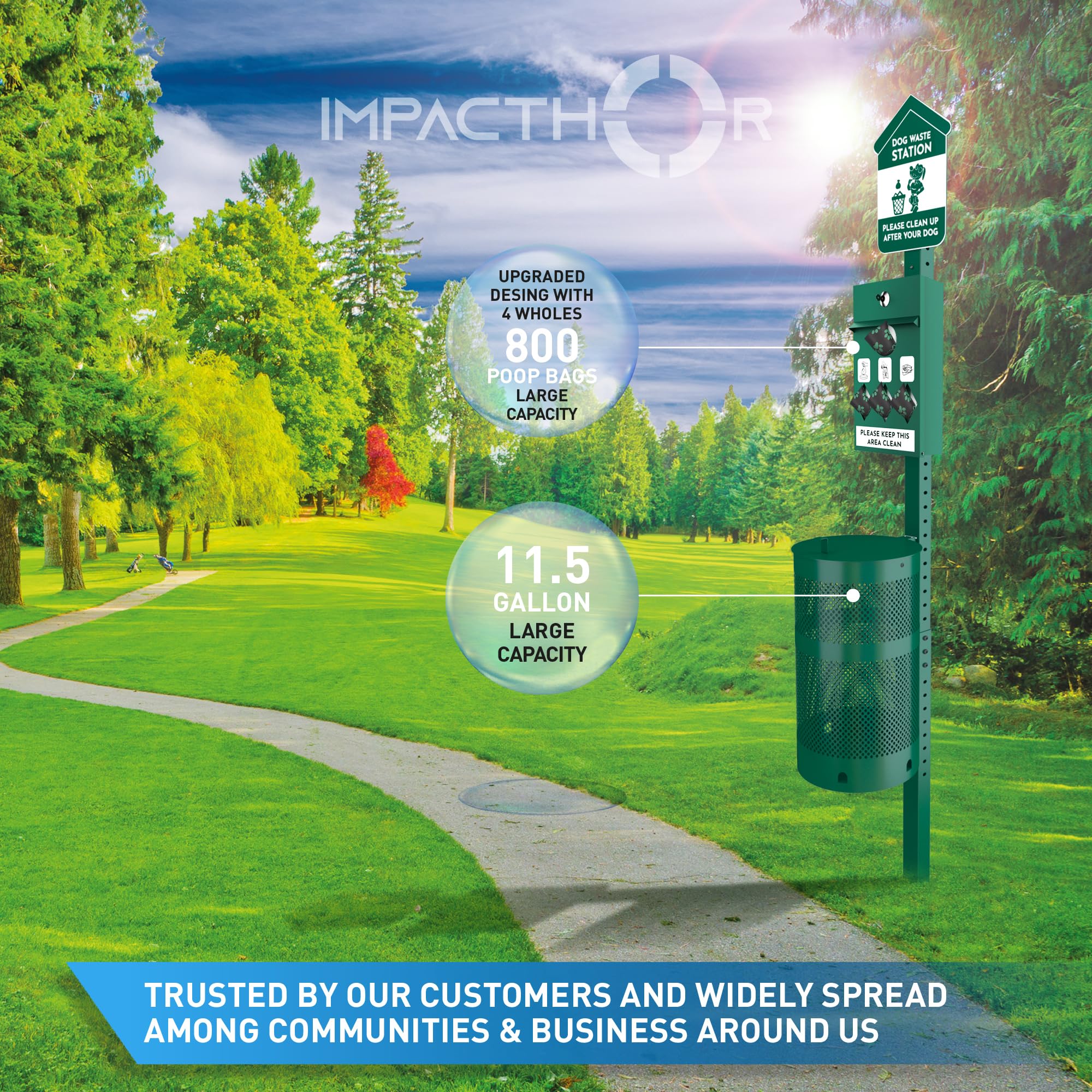 IMPACTHOR station offers 800 bags capacity to simplify waste pickup during busy hours