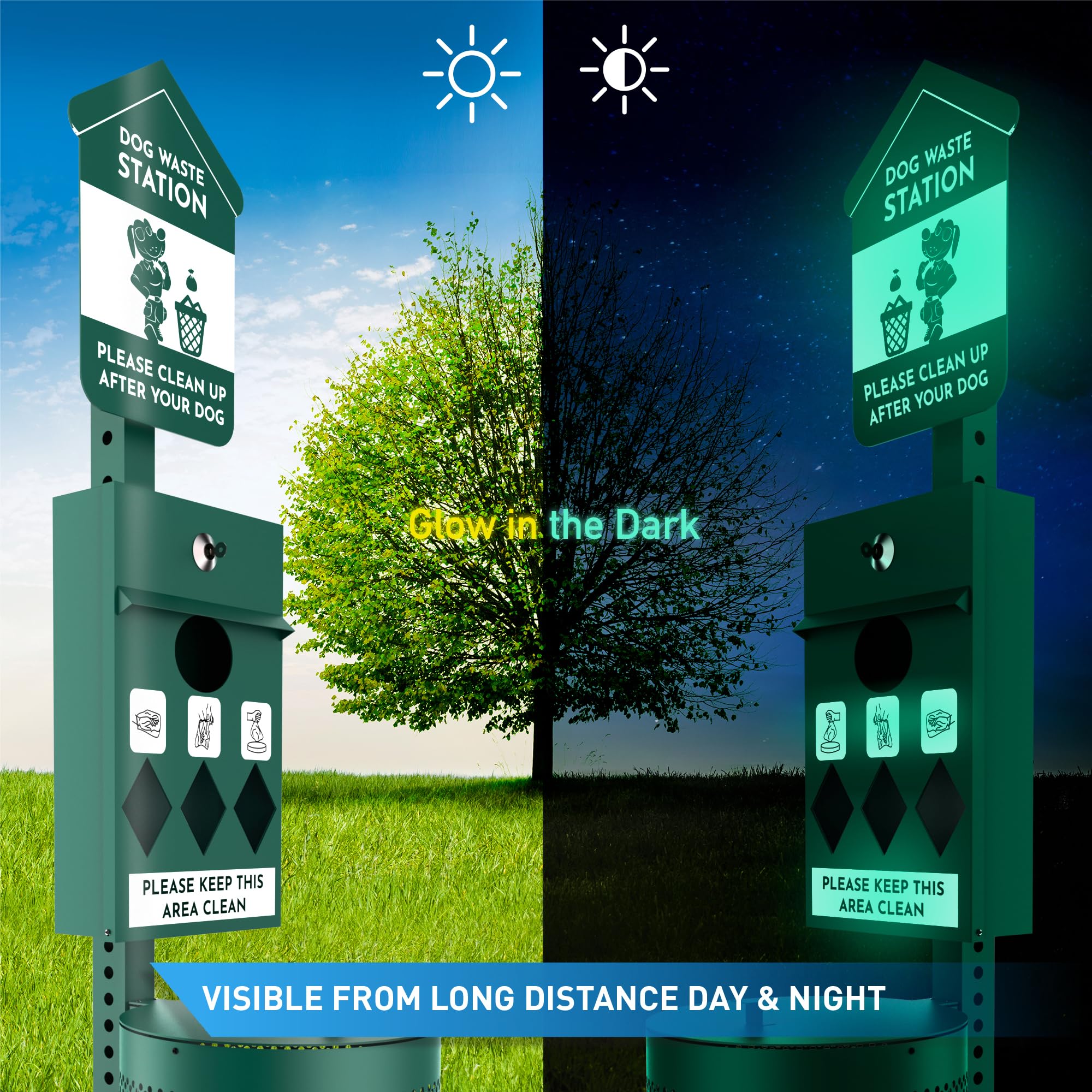 IMPACTHOR glow-in-the-dark sign improves night visibility for park users