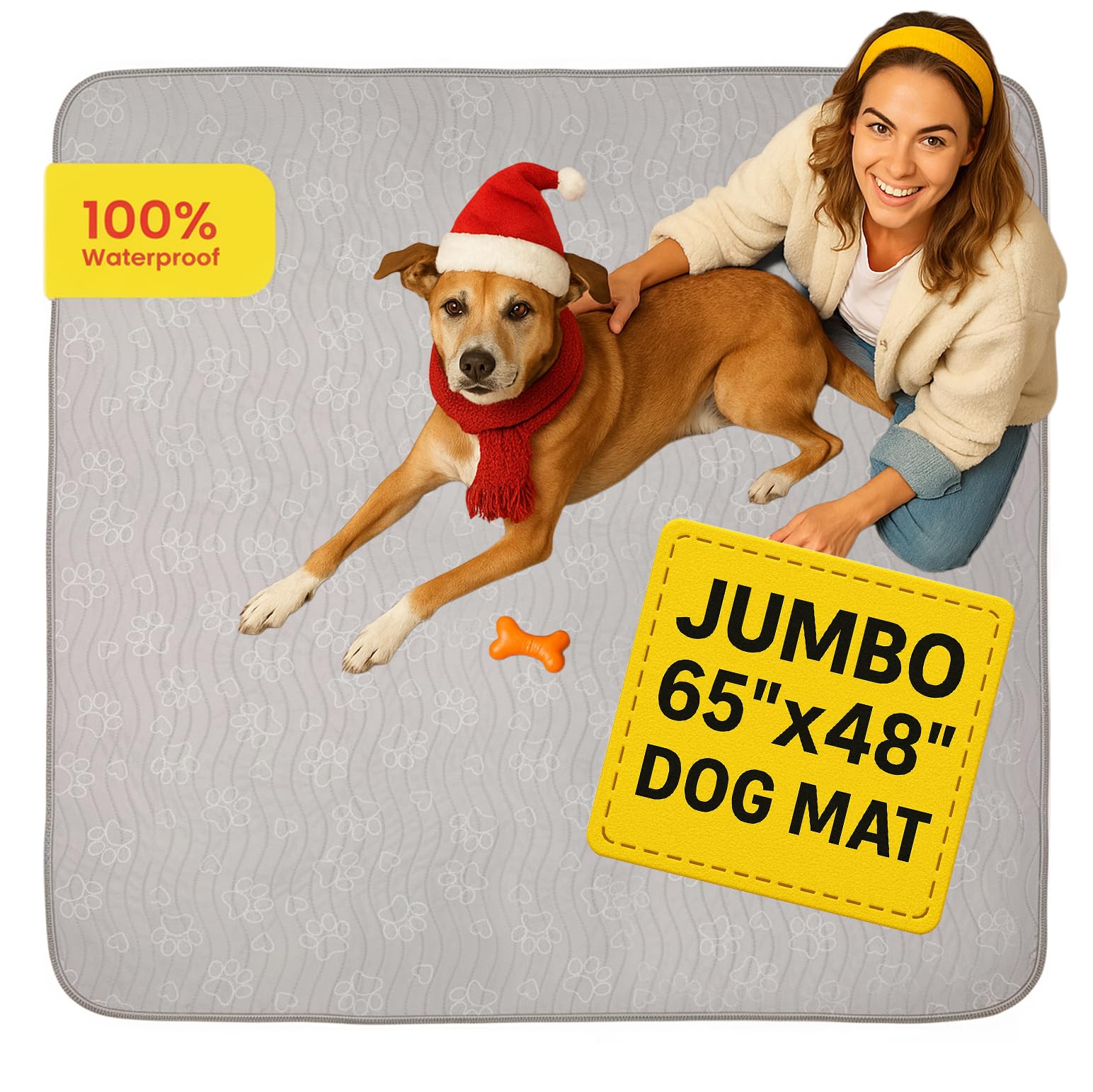 IMPROVIA dog mat provides jumbo coverage for large playpens and crates