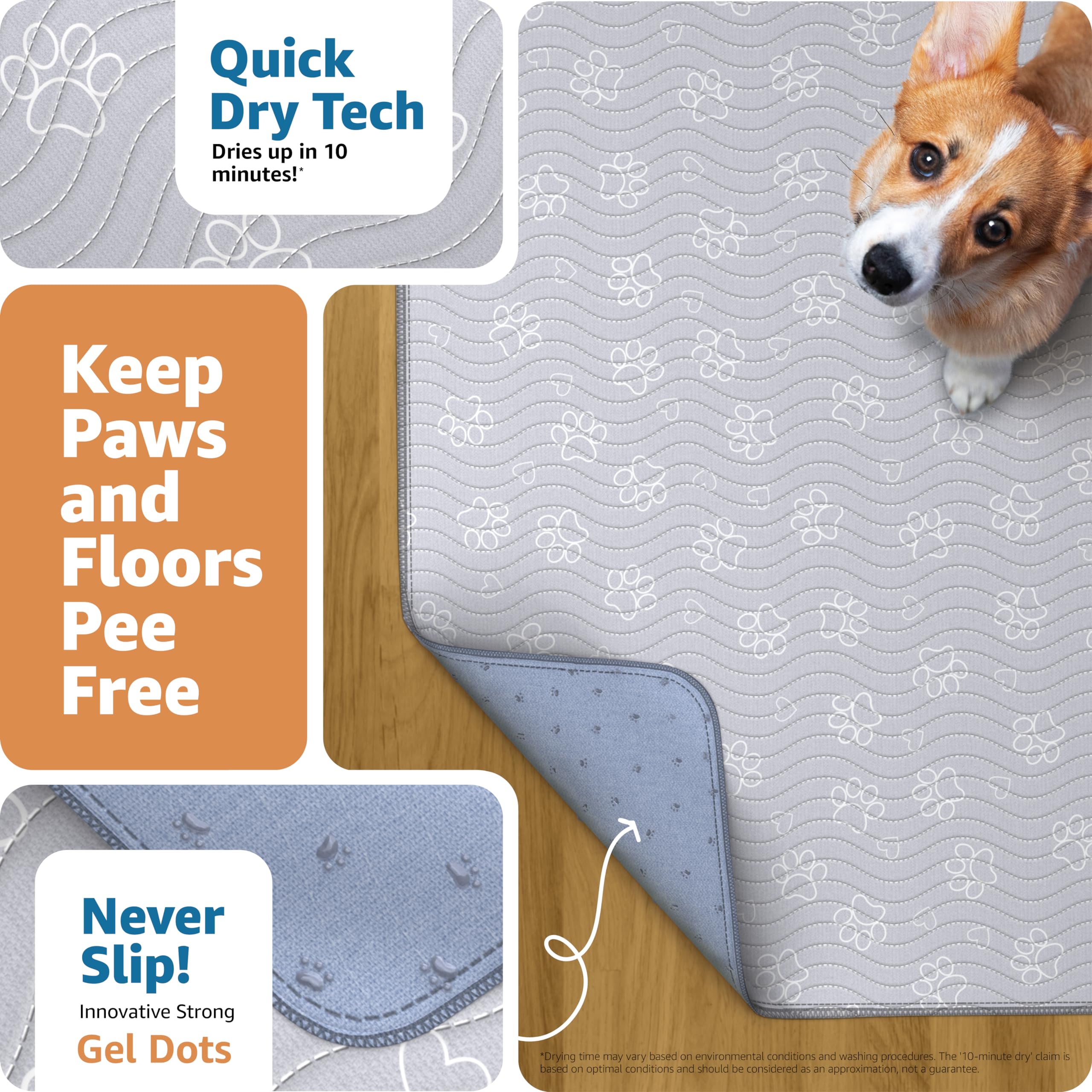 IMPROVIA dog playpen floor protector in use during active play sessions.