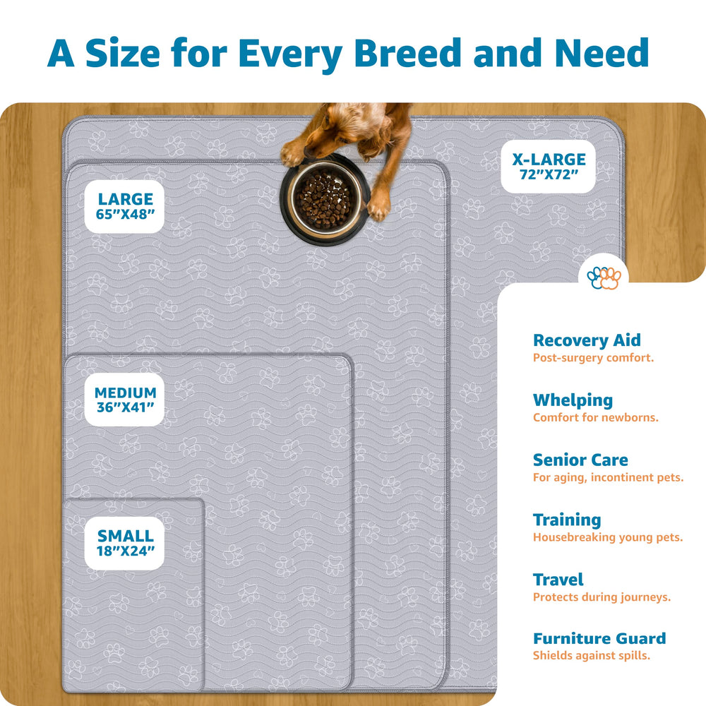 IMPROVIA floor-protection pad reduces mess during house training.