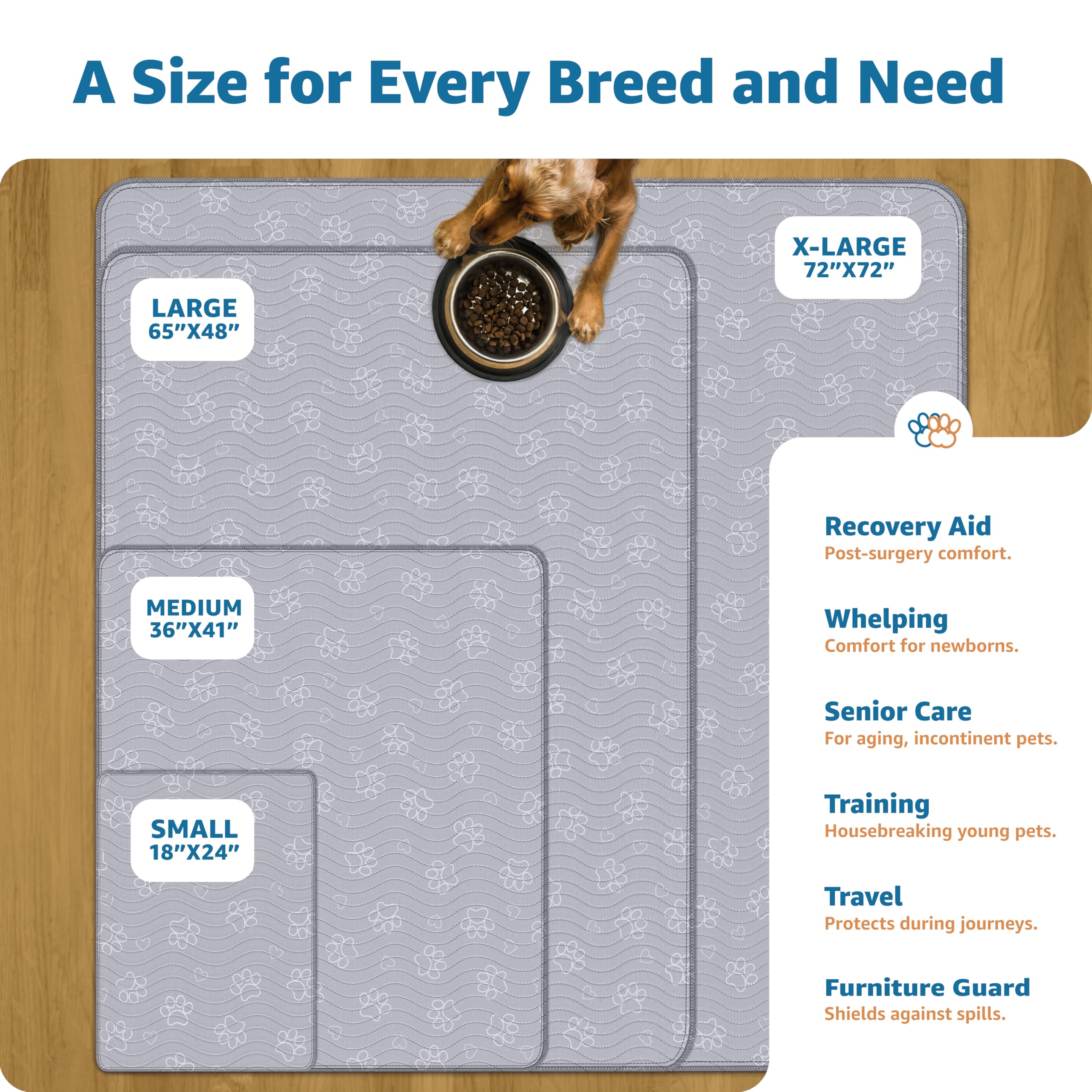 IMPROVIA indoor dog pad protecting carpets during training and play.