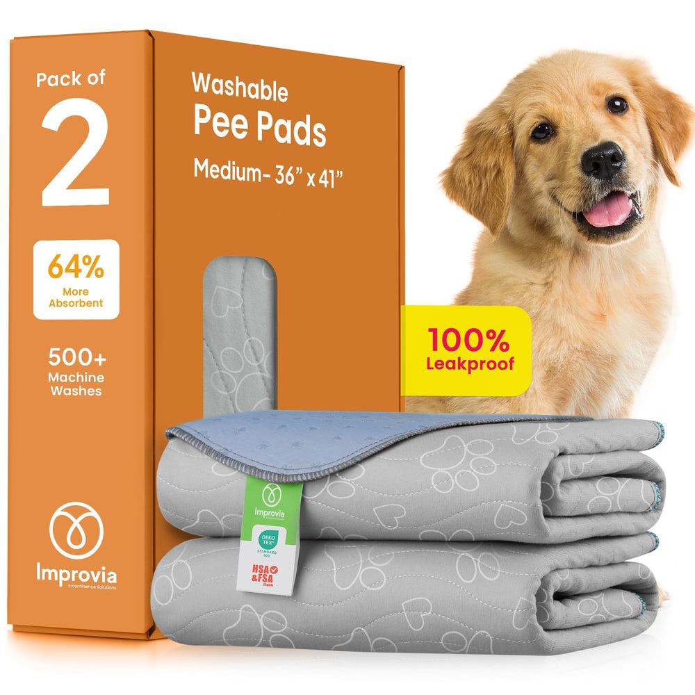 IMPROVIA reusable puppy pad with waterproof surface for reliable floor protection.