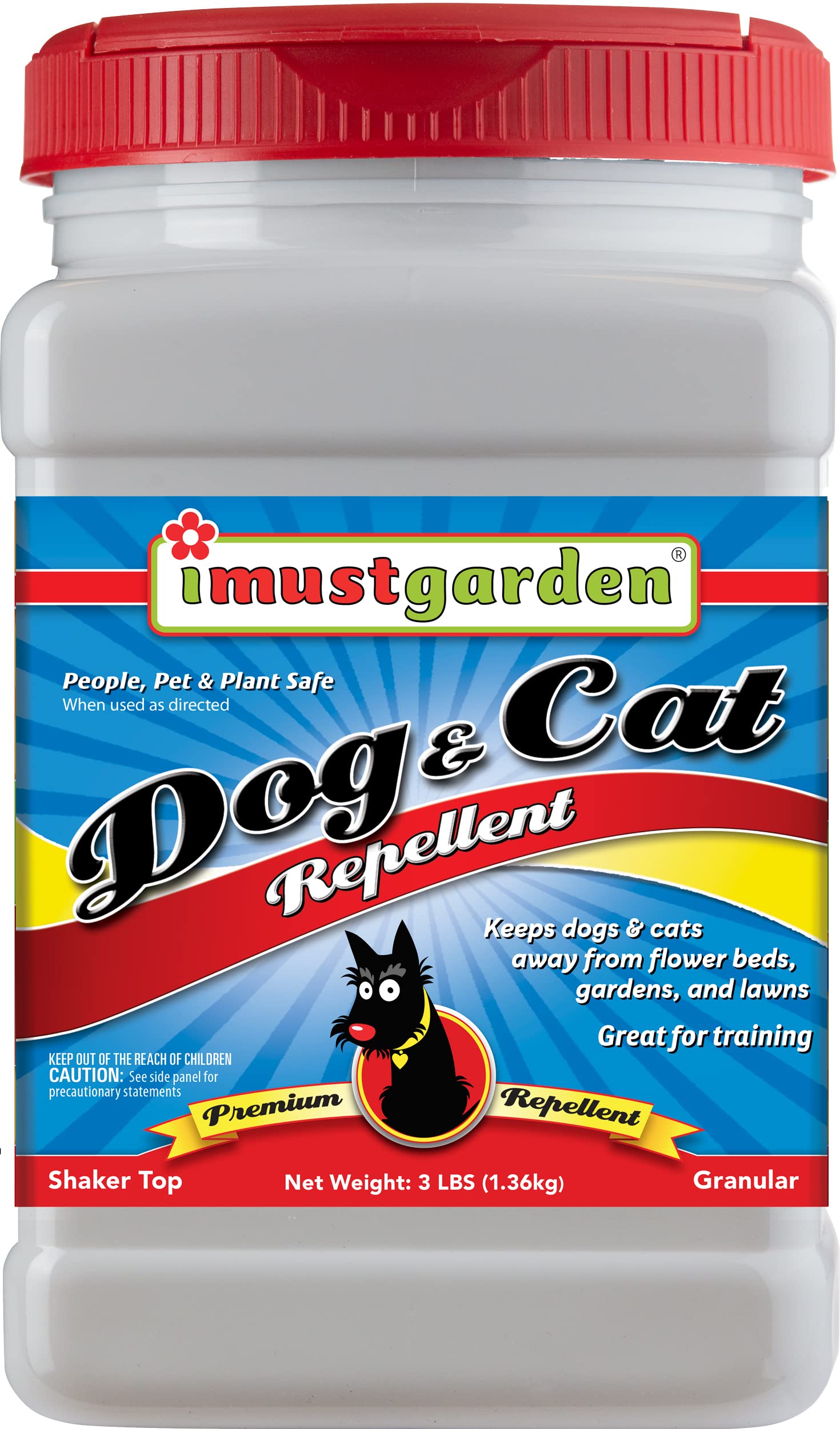 IMUSTGARDEN Dog & Cat Repellent granules deterring digging in garden beds