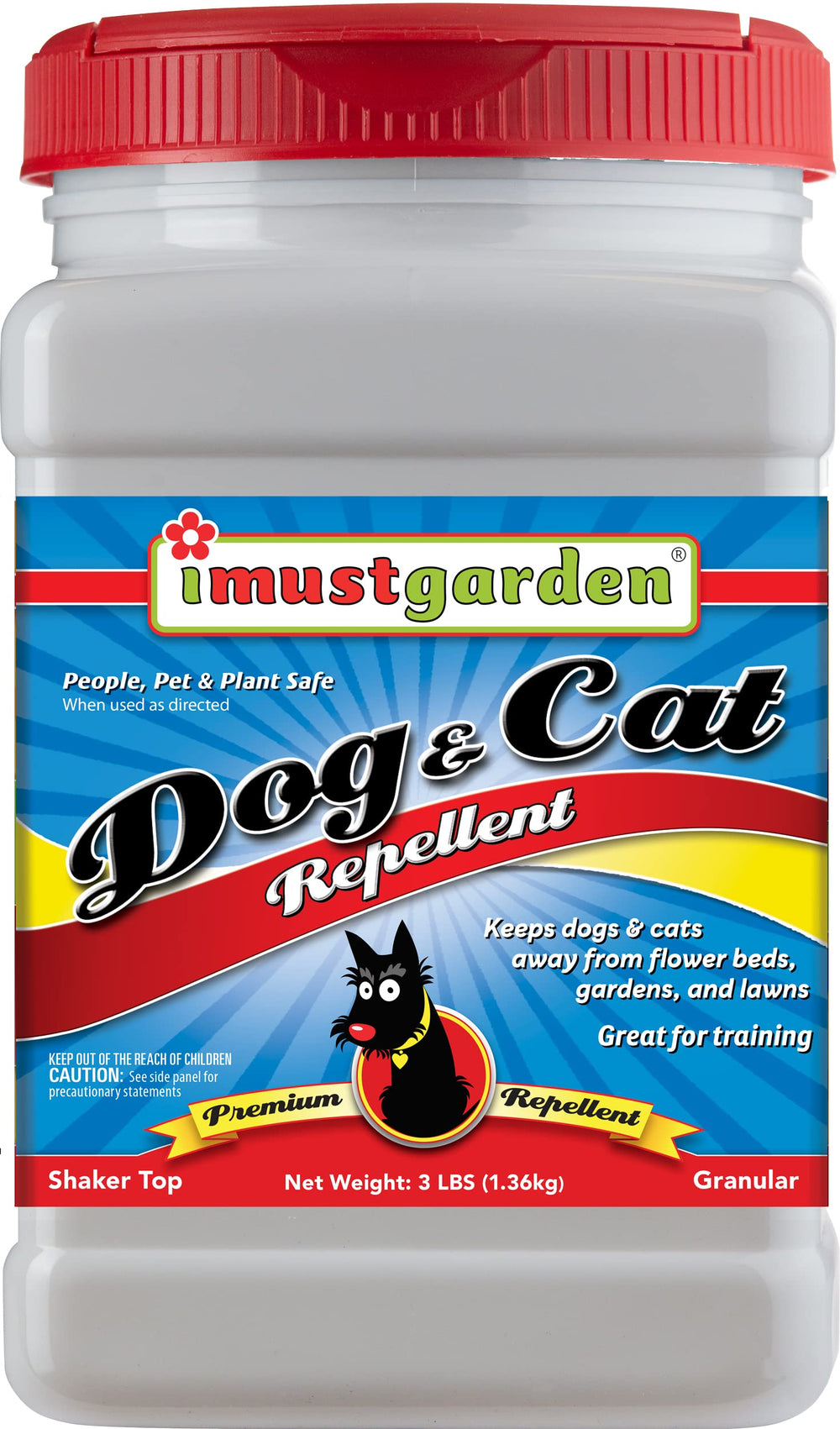 IMUSTGARDEN Dog & Cat Repellent granules deterring digging in garden beds