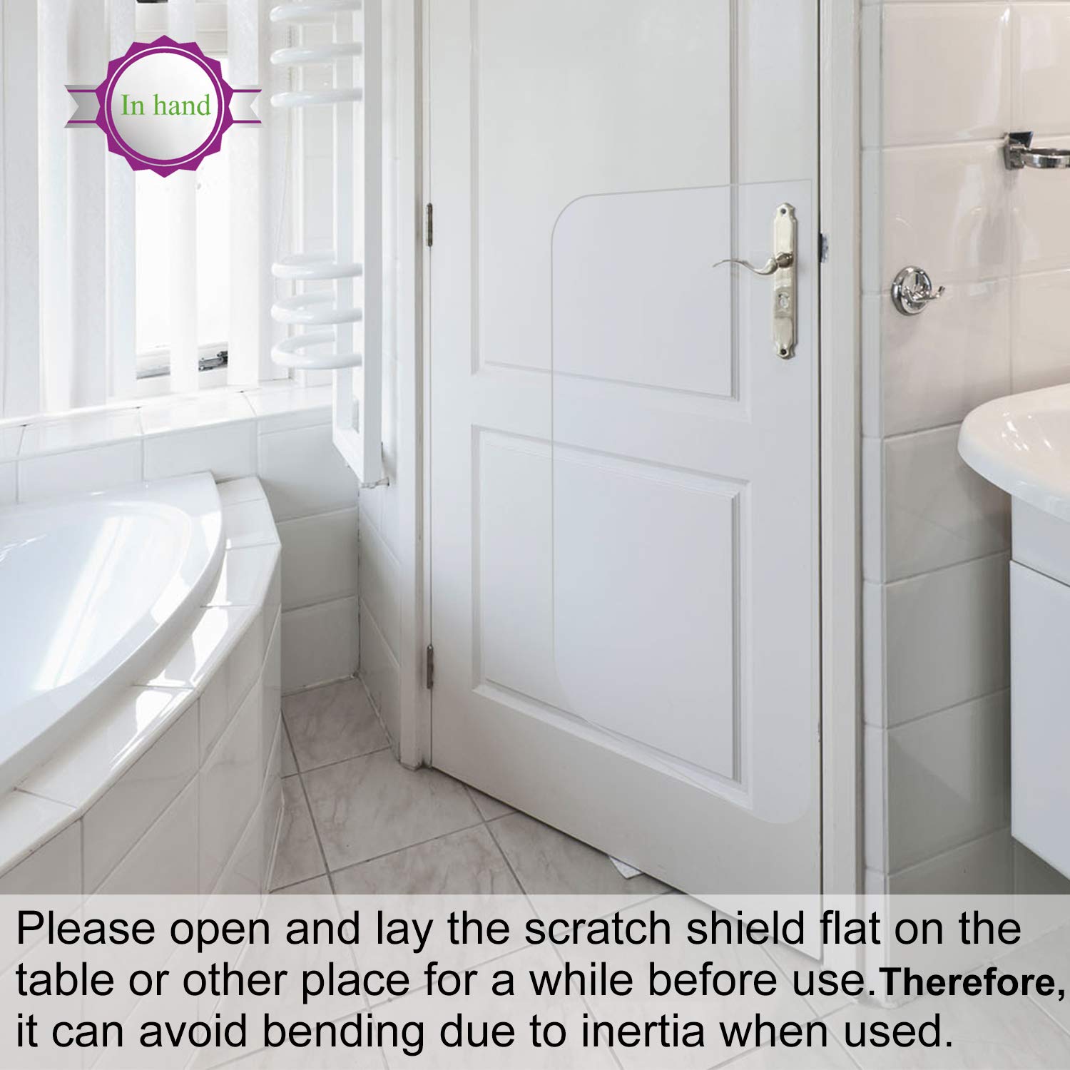 In hand heavy-duty door guard cover protecting furniture from claws and noise