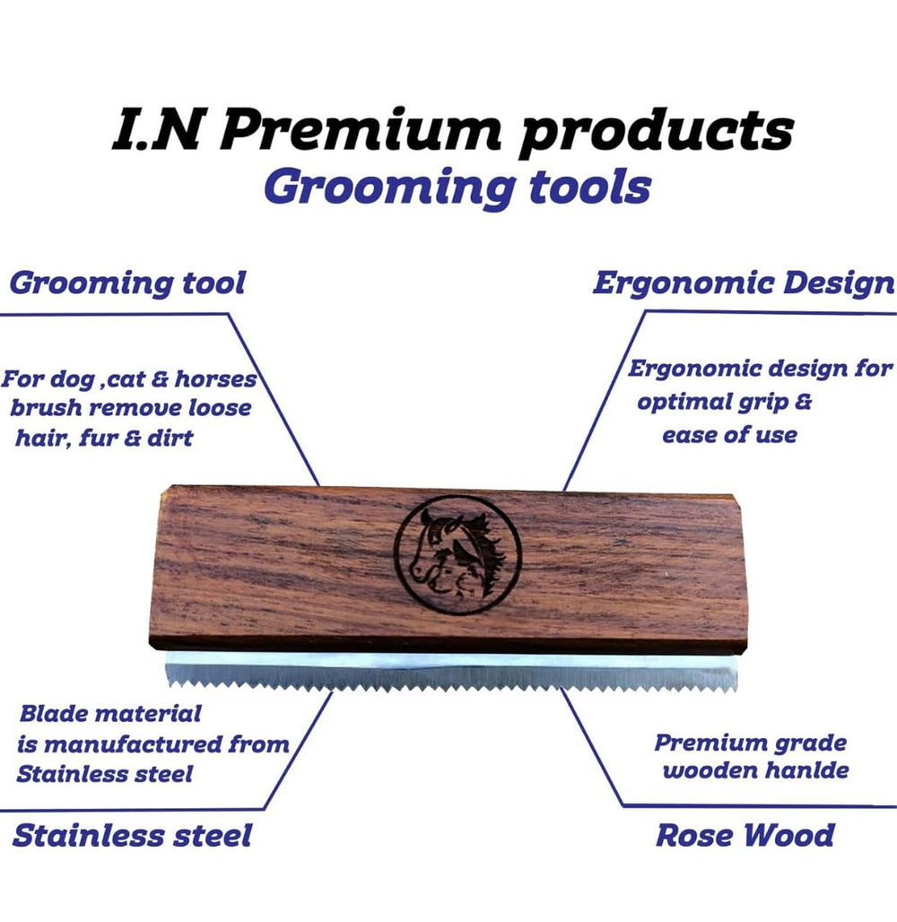 I.N Premium dog brush with a 5-inch stainless steel blade for quick grooming sessions.