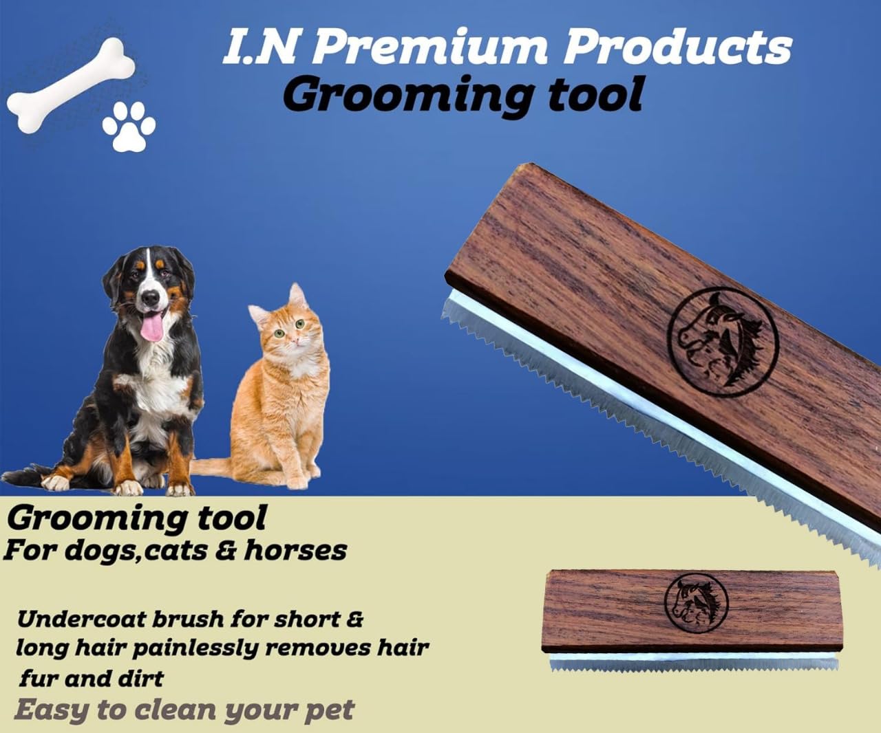 I.N Premium grooming tool with an easy-clean design for simple maintenance.