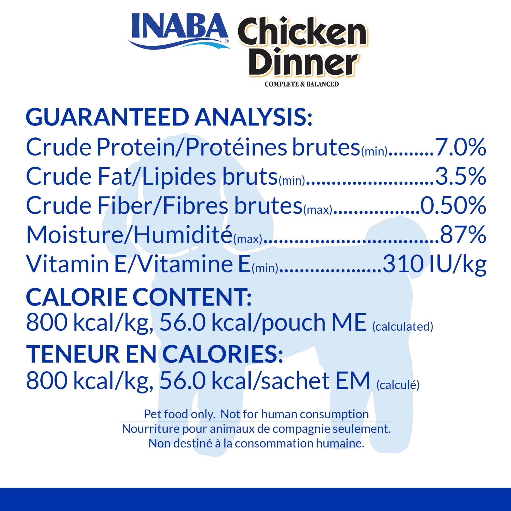 INABA Chicken Dinner variety pack front view showing flavors
