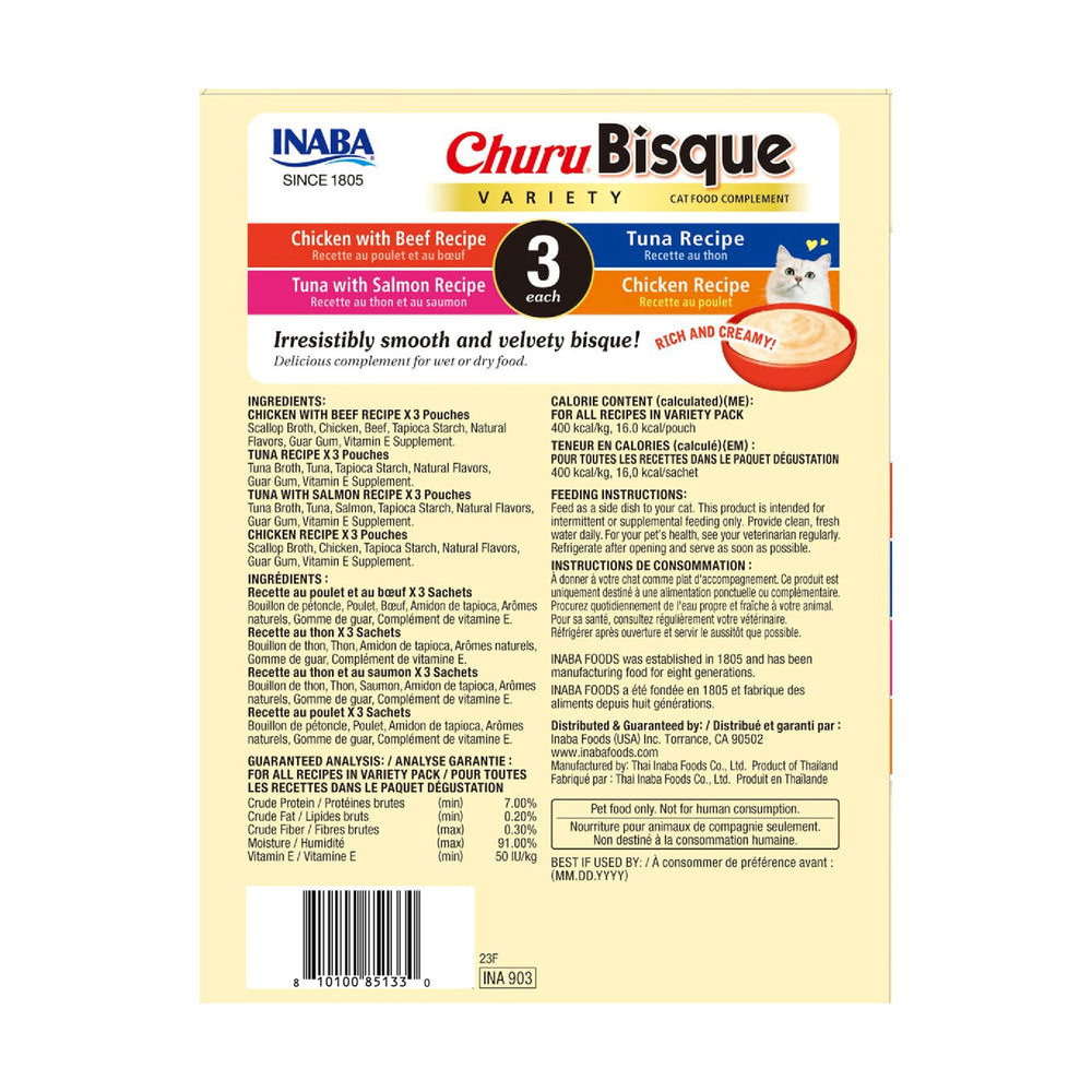 INABA Churu Bisque healthy treat topper invites hydrating flavor boost