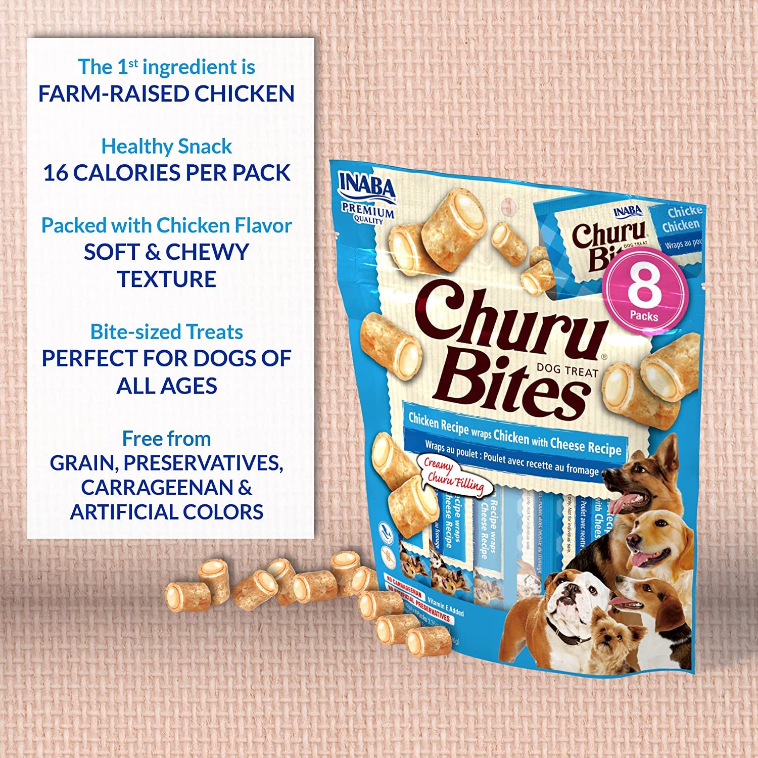 INABA Churu Bites Green Tea Extract provides antioxidant notes