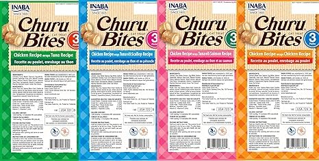 INABA Churu Bites tuna-filled tubes front view for a protein-rich snack.