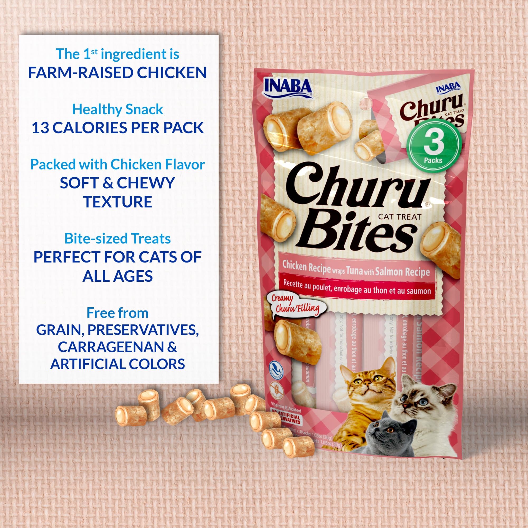 INABA Churu Bites Tuna Recipe tube opening shows mess-free serving