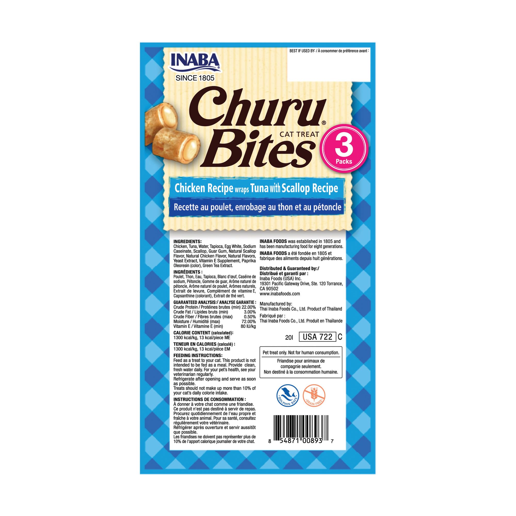 INABA Churu Bites tuna-scallop flavor appeals to picky cats