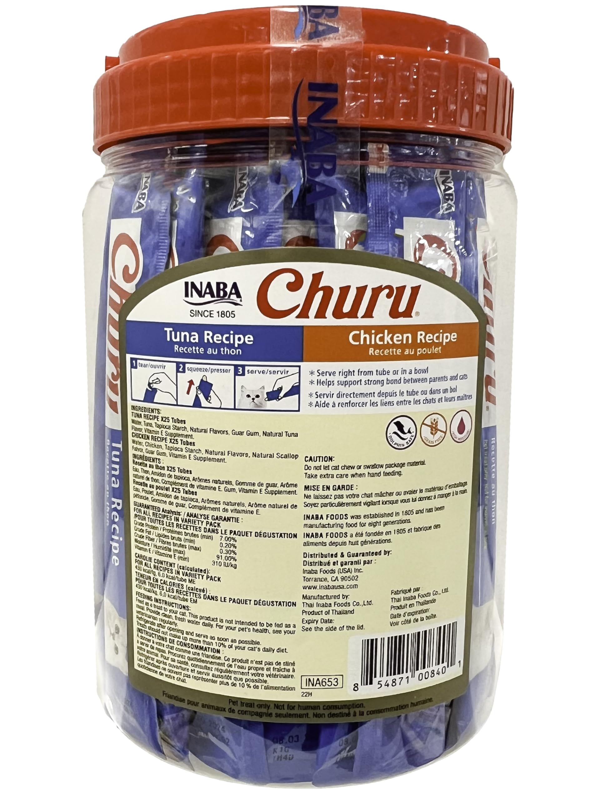 INABA Churu chicken puree tube provides grain-free indulgence