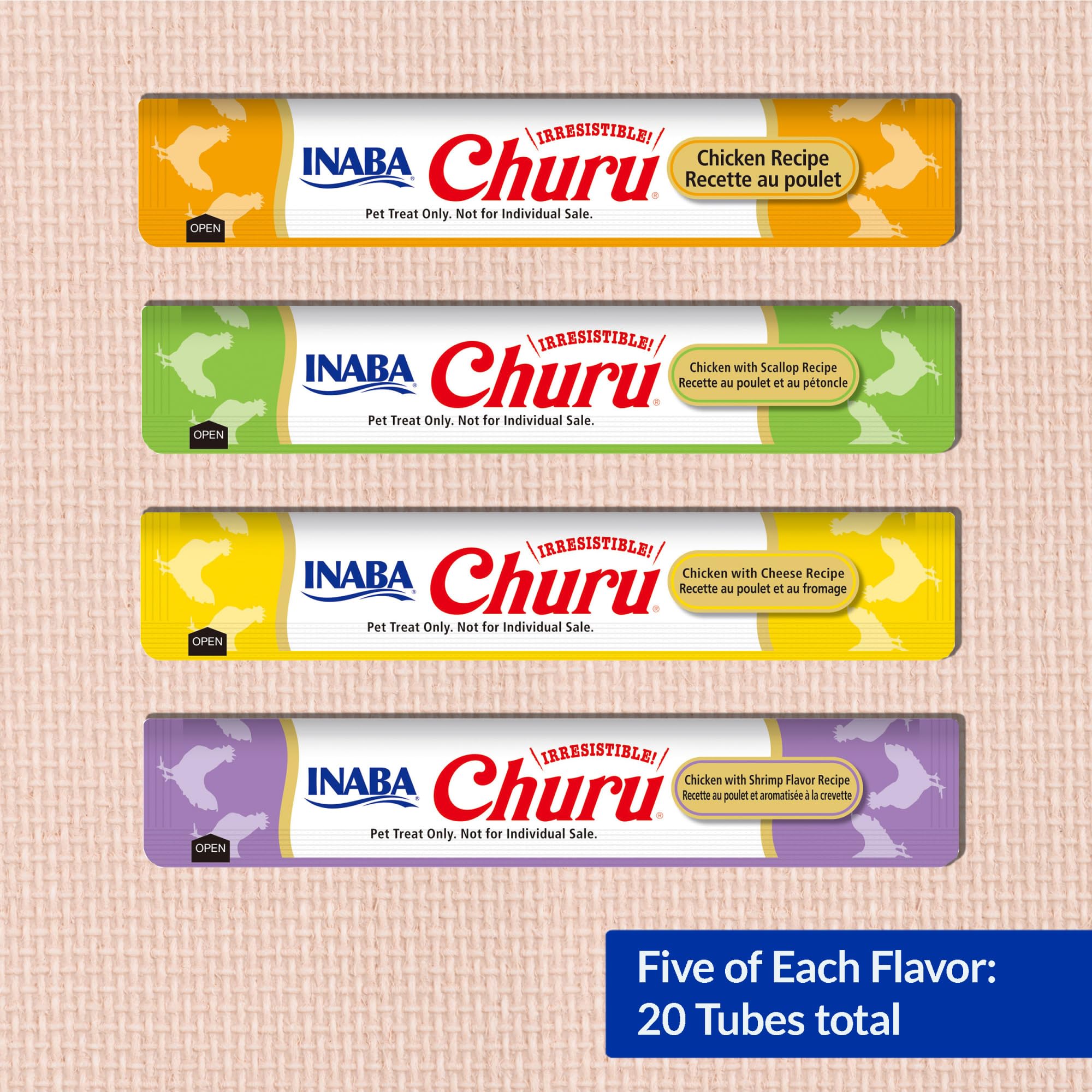 INABA Churu packaging box displaying 20 tubes