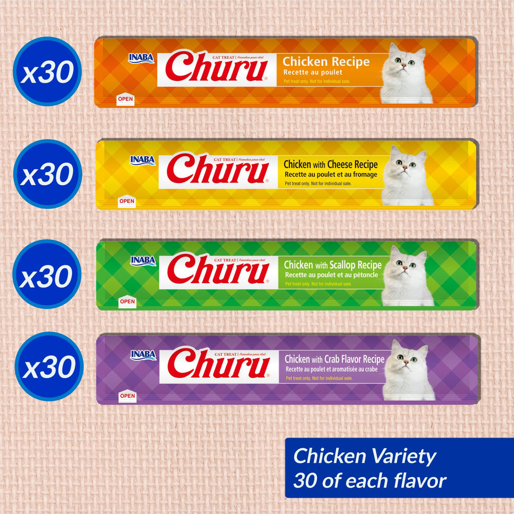 INABA Churu eight-flavors variety hints at cats' flavor preferences.