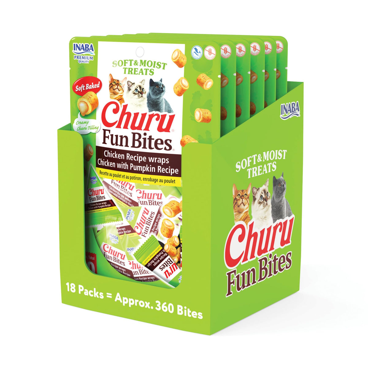 INABA Churu Fun Bites chicken and pumpkin soft center for interactive feeding