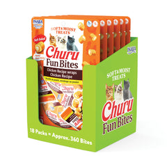 Inaba Churu Fun Bites tetra-pack packaging keeps treats fresh for cats.