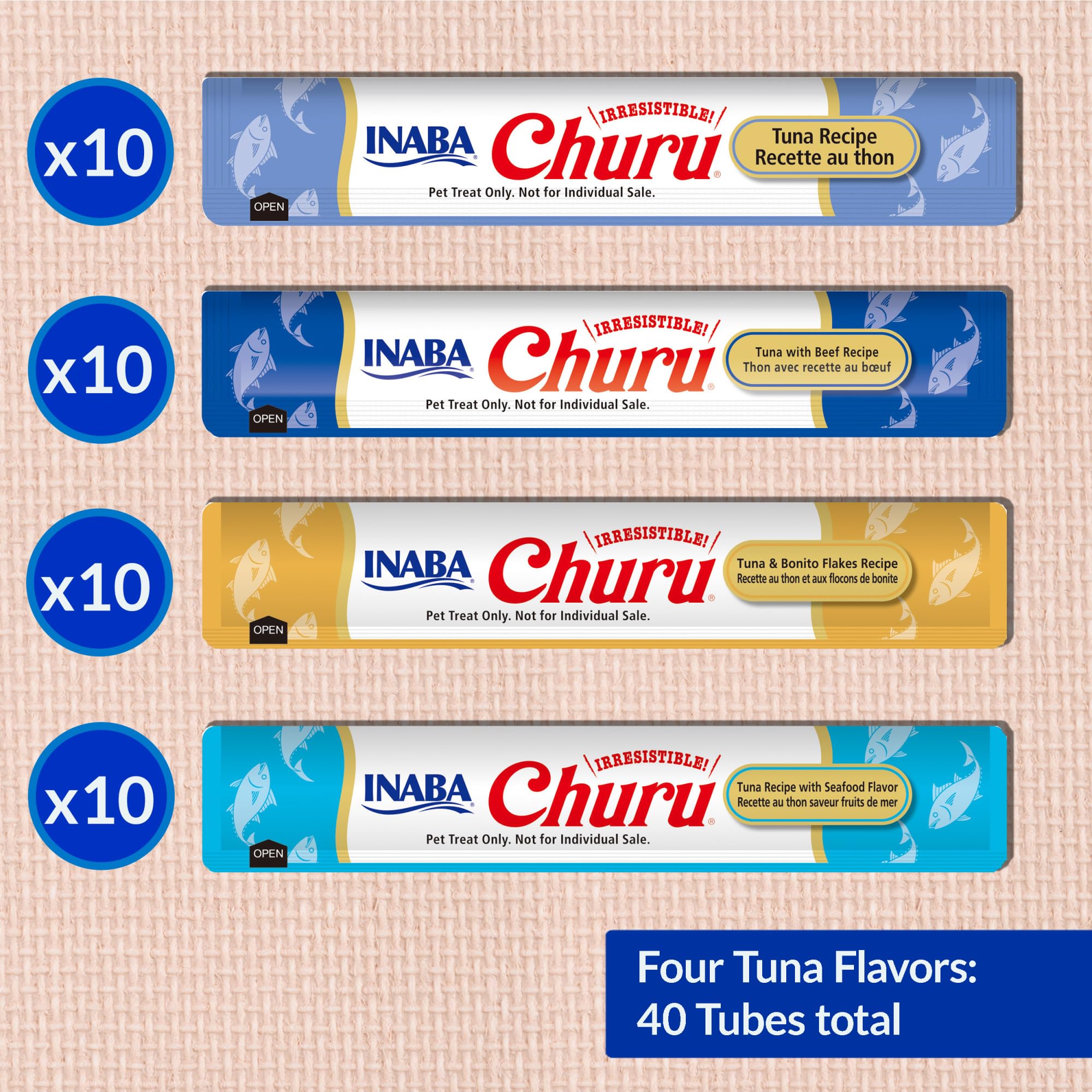 Inaba Churu grain-free, preservative-free, carrageenan-free formula visual.