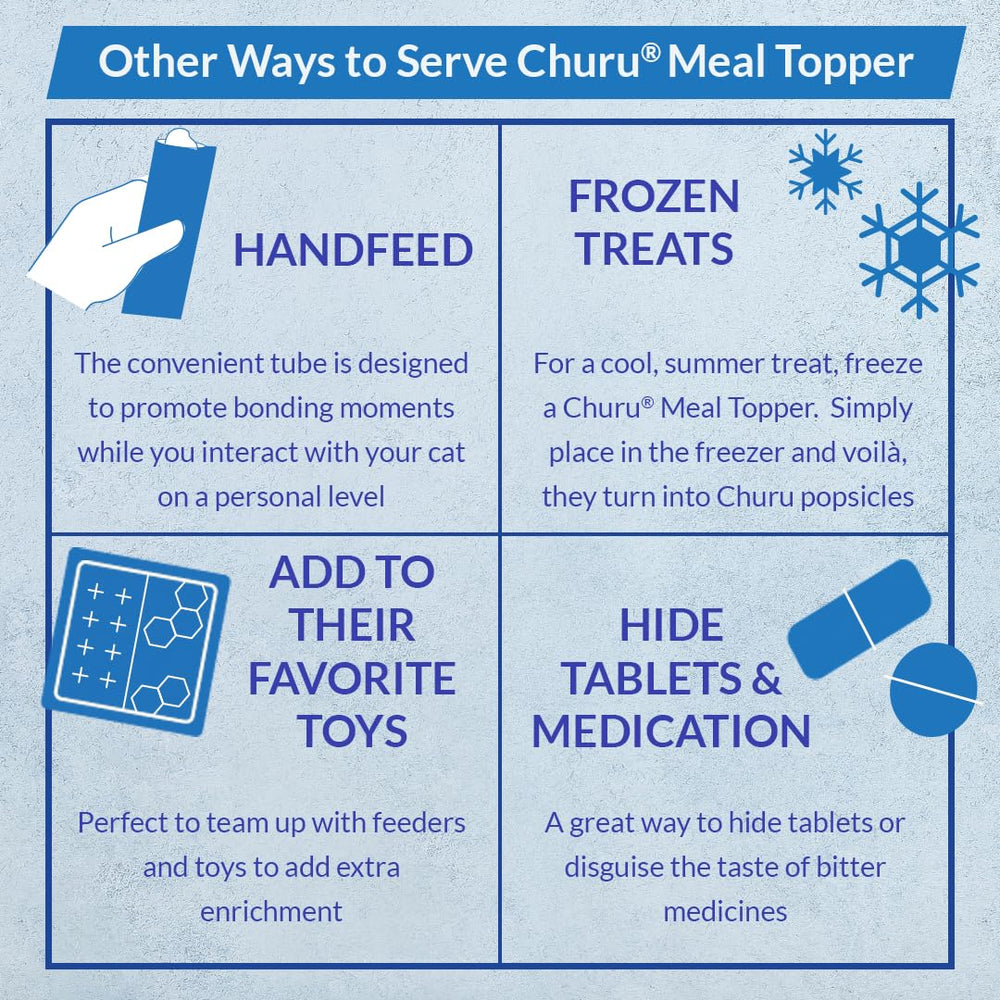 Churu topper on kibble illustrating hydration and flavor