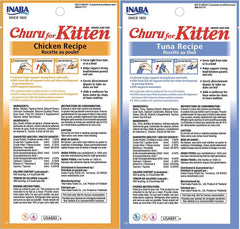 INABA Churu kitten puree tubes reveal grain-free treat for kittens' meals.