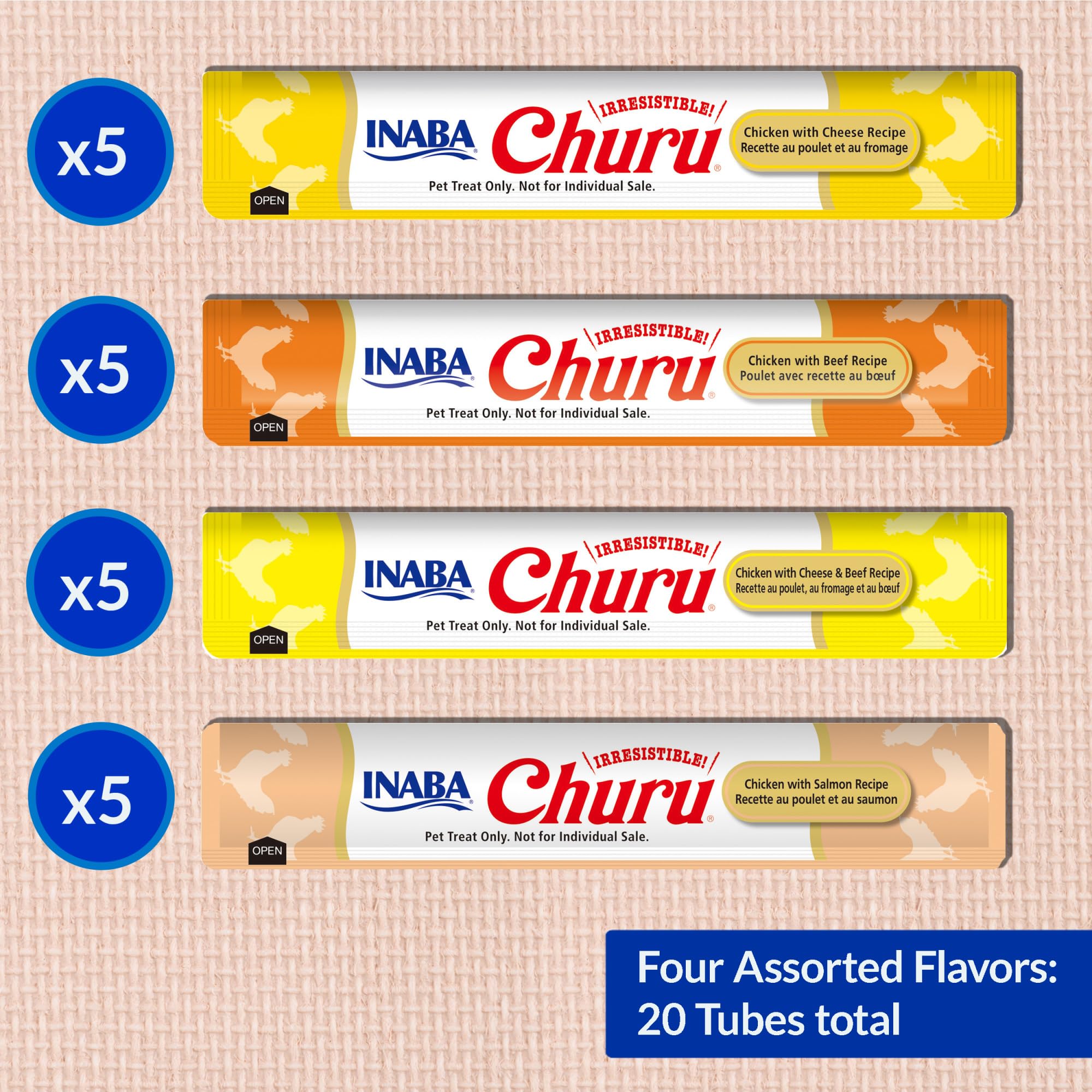 INABA Churu low-calorie tube detail suggesting a light treat.