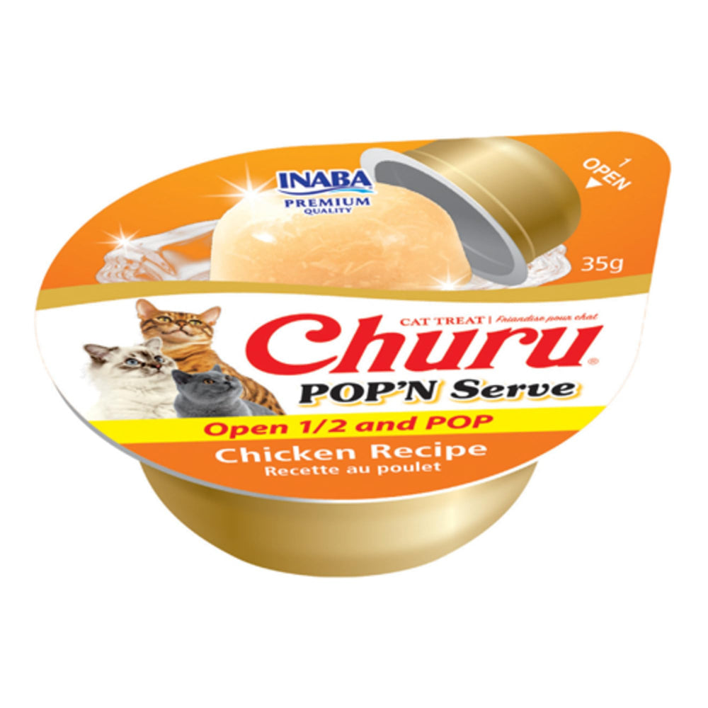INABA Churu Pop'N Serve serving suggestion with kibble.