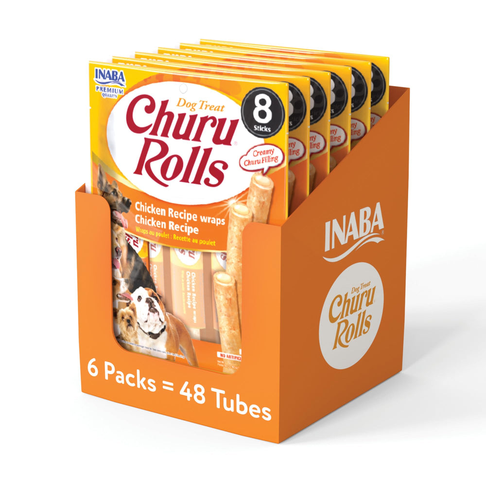 INABA Churu Rolls dog treat: soft outer roll with chicken filling