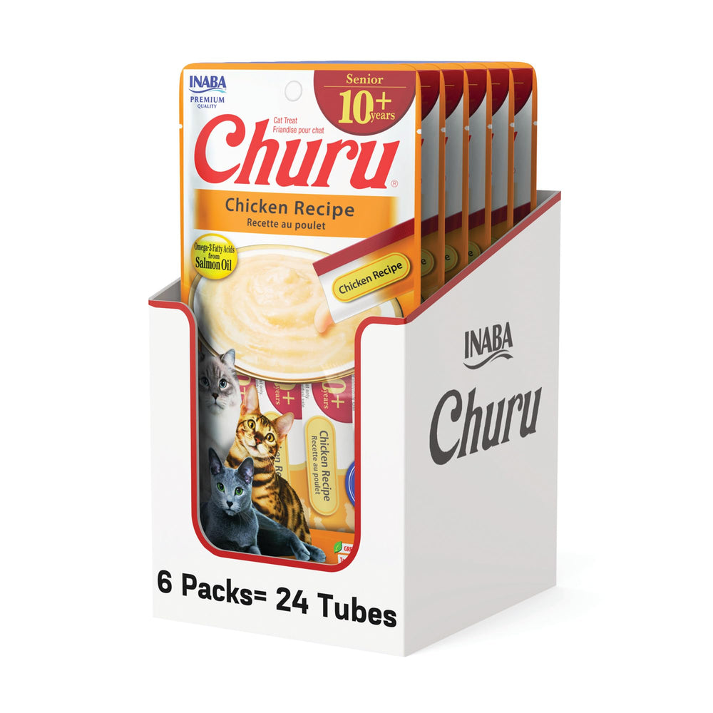 INABA Churu Senior 10+ tubes for easy hydration and bonding.