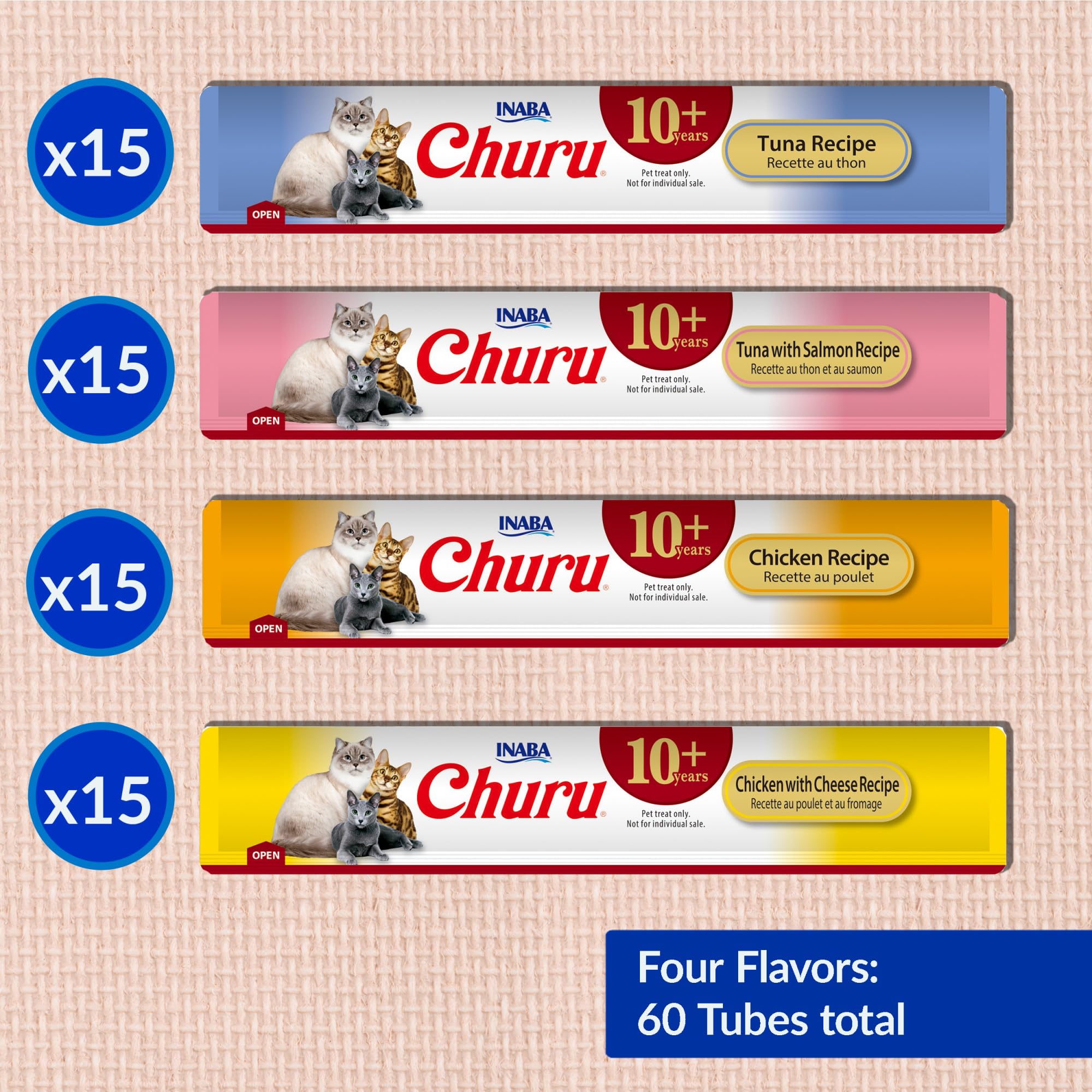 INABA Churu Senior Omega-3 Salmon Oil tube for brain support.