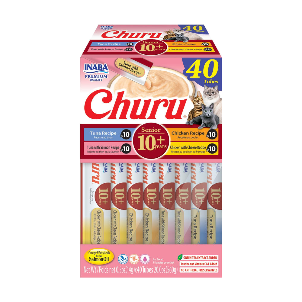 INABA Churu Senior Tuna Recipe tube; high moisture and easy hand feeding.