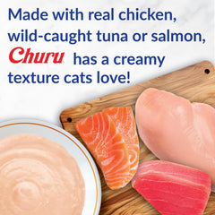INABA Churu Senior Tuna with Salmon Recipe tube; hydrating treat.