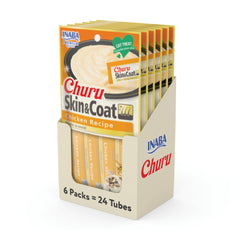 INABA Churu skin and coat tube pour for easy, hydrating cat treat.