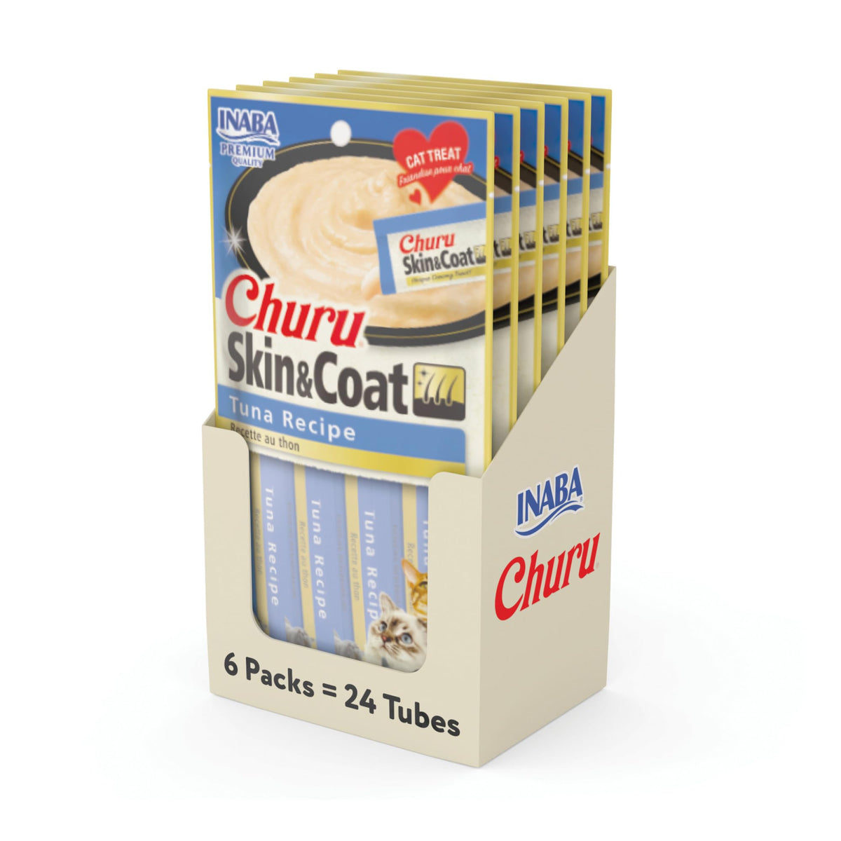 INABA Churu tuna tube pour for hydrating, coat-friendly snack