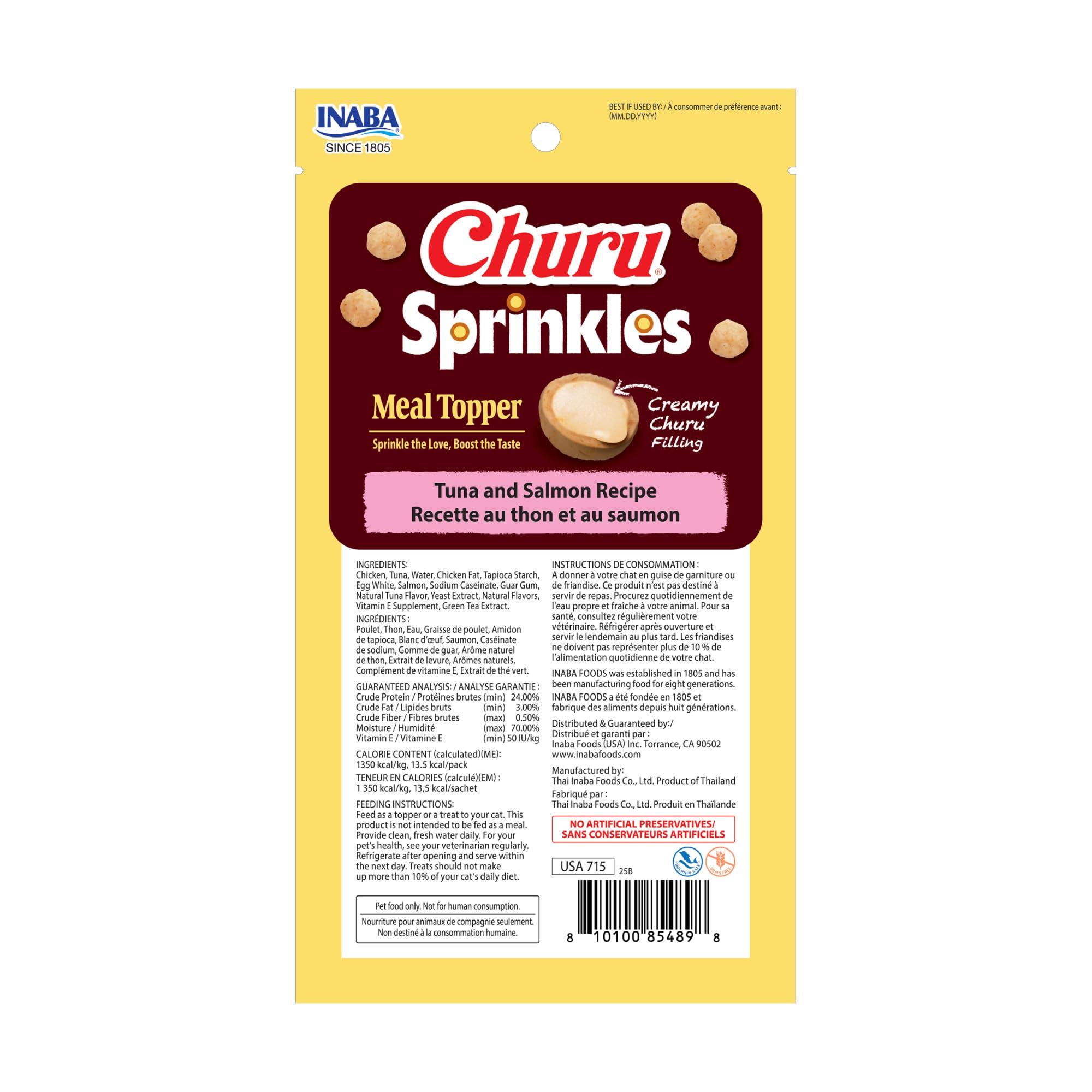 Serving sprinkled over meals demonstrates easy meal enhancement for cats.
