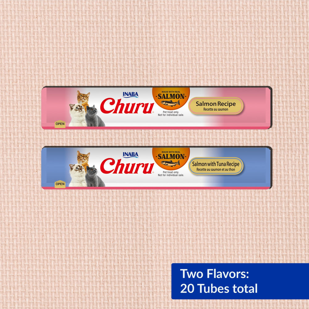 Taurine and Vitamin E benefits highlighted on INABA Churu packaging.