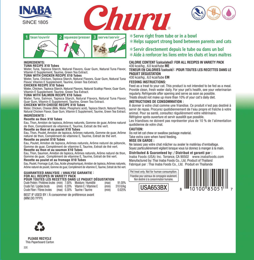 INABA Churu tube close-up showing smooth texture for hand-feeding.