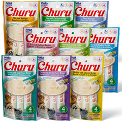 INABA Churu tube packaging display for grab-and-go hydration-friendly cat treats