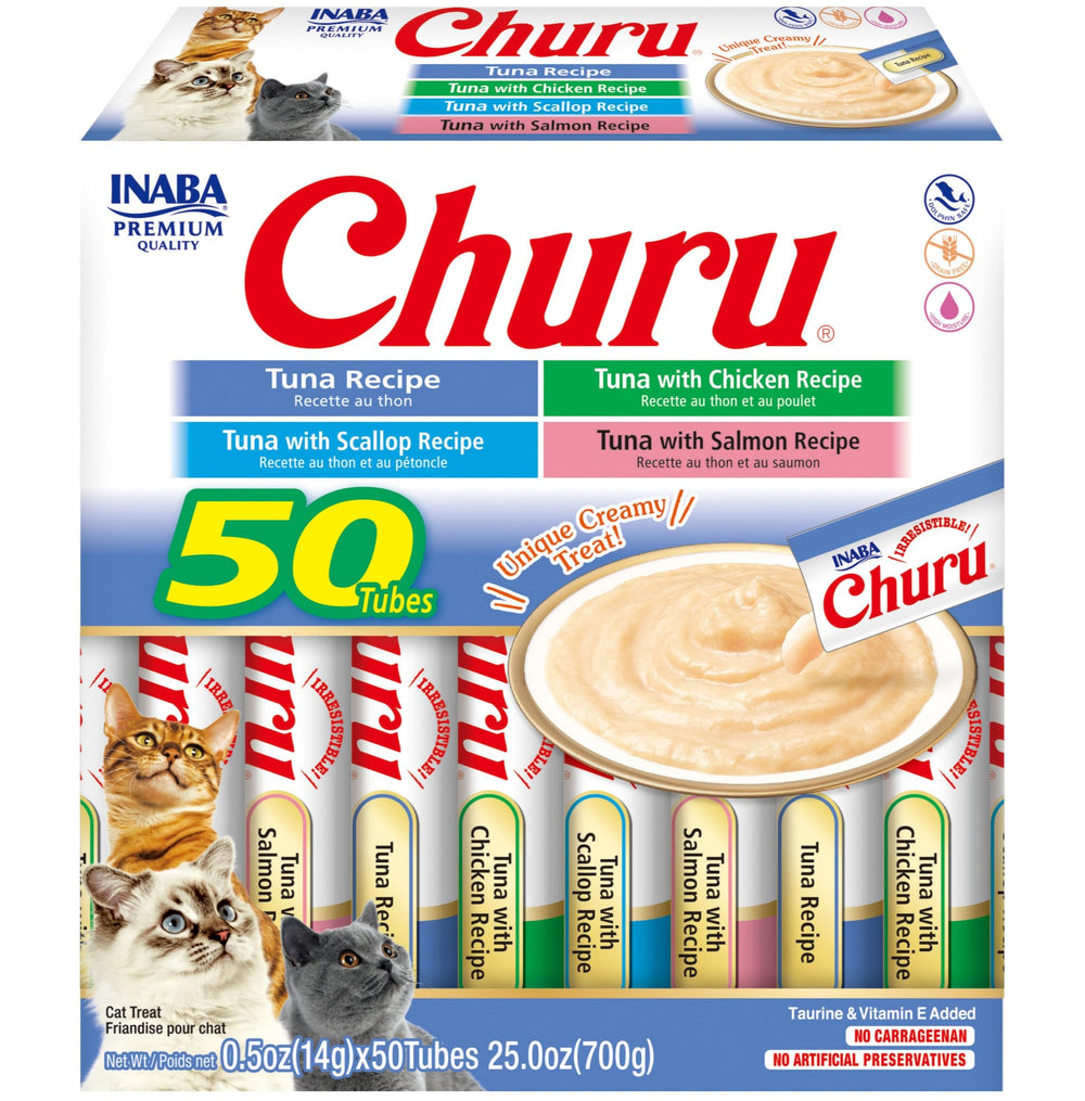 INABA Churu tuna-puree-tube: creamy treat for hydration and handheld feeding