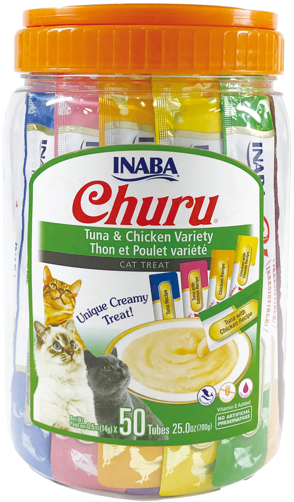 INABA Churu tuna tube close-up, highlighting high moisture and low-calorie treat