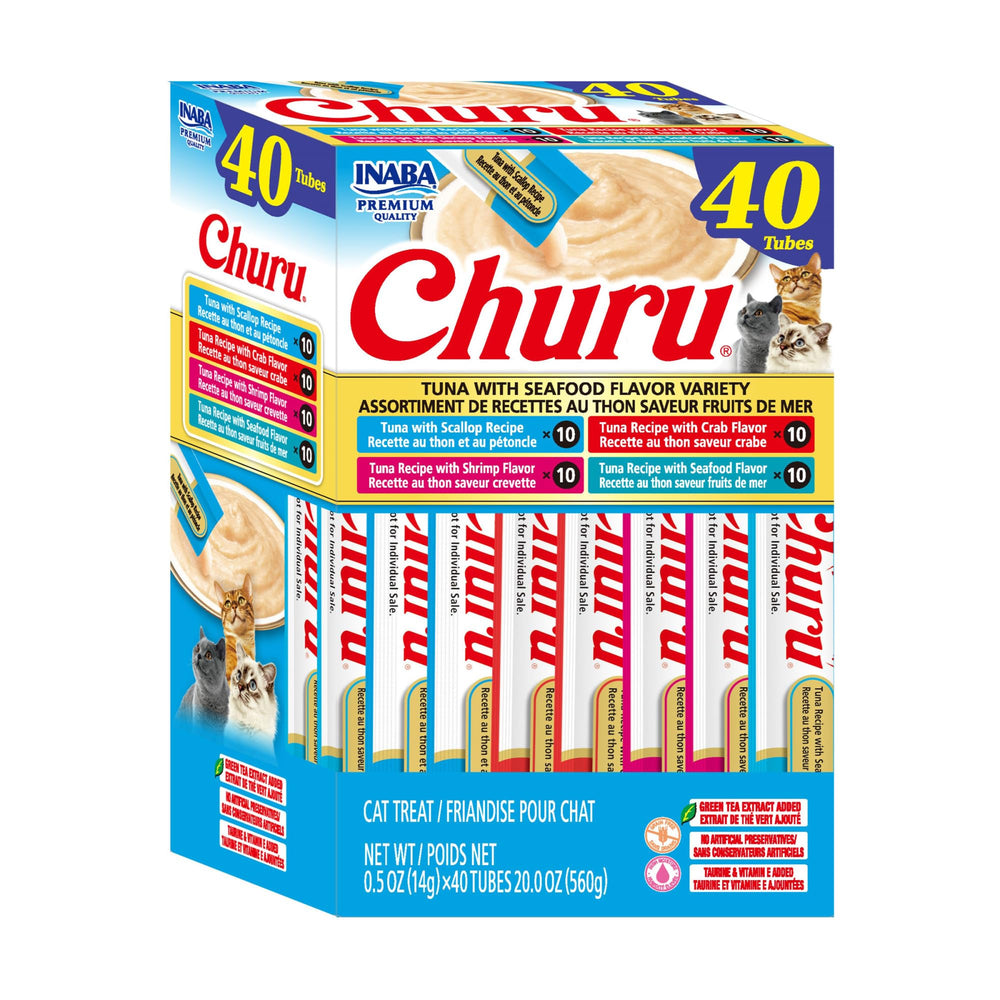 Inaba Churu tuna tube, creamy lickable cat treat that hydrates and delights