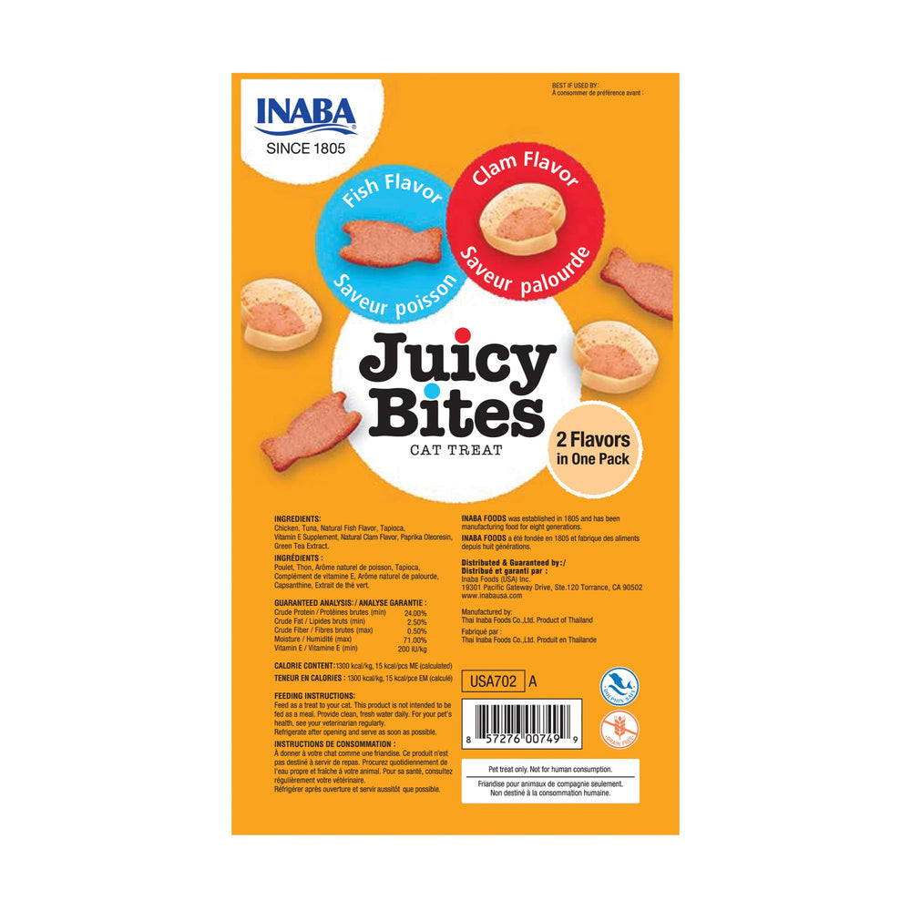 INABA Juicy Bites flavor duo tuna and chicken to please picky eaters.
