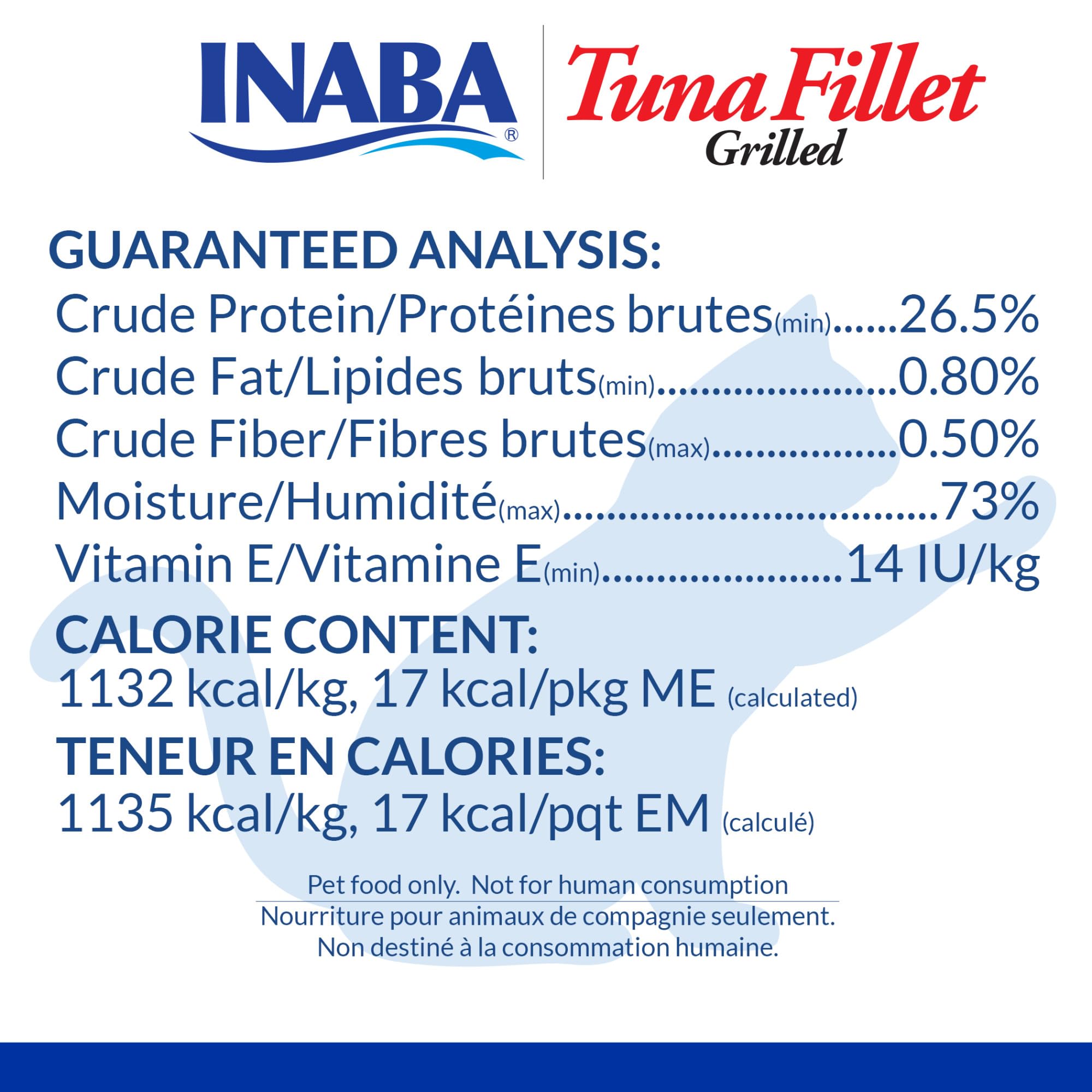 Flaky INABA tuna fillet pieces broken apart by hand for feeding.