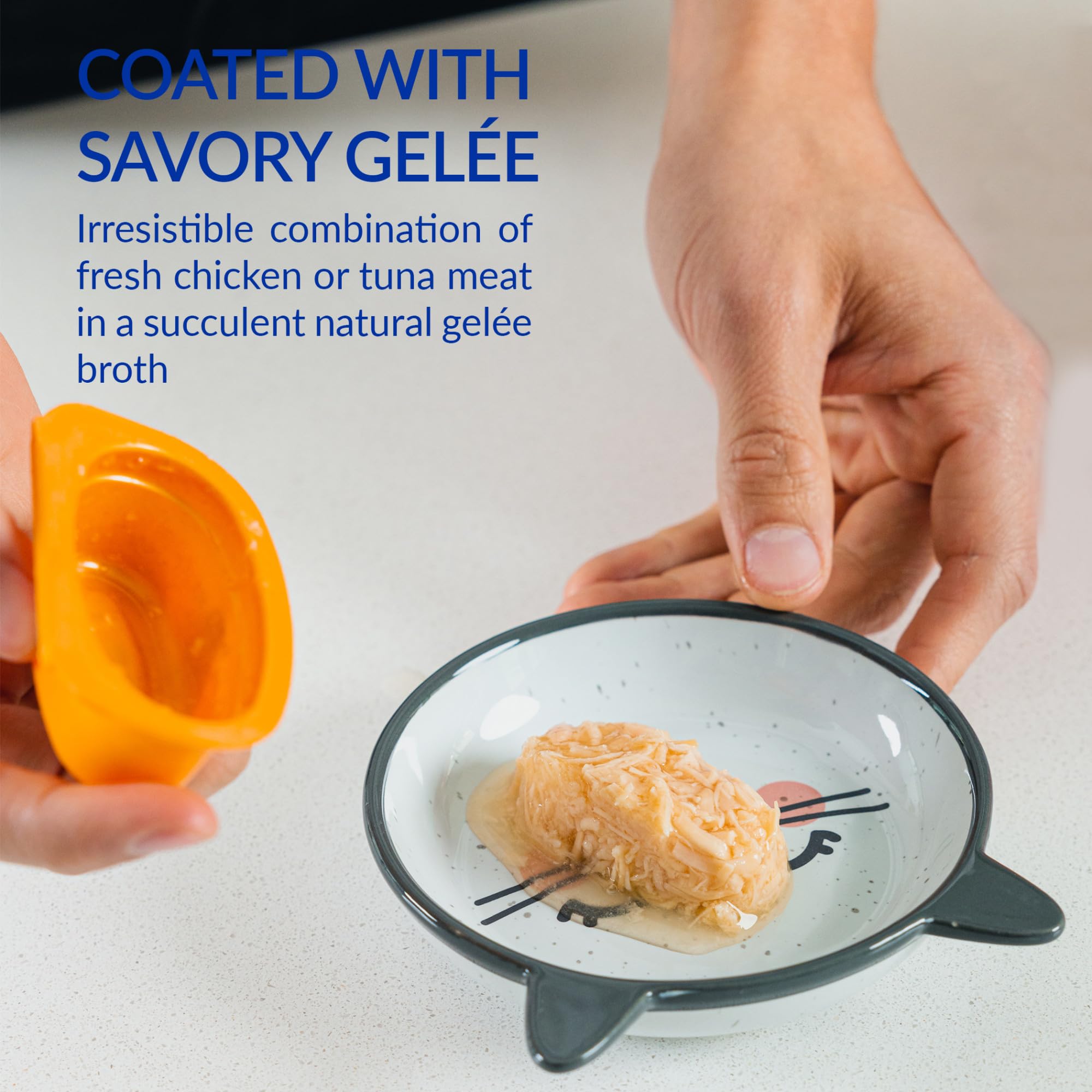 INABA Tuna and Chicken gelee cups provide savory protein for meals.