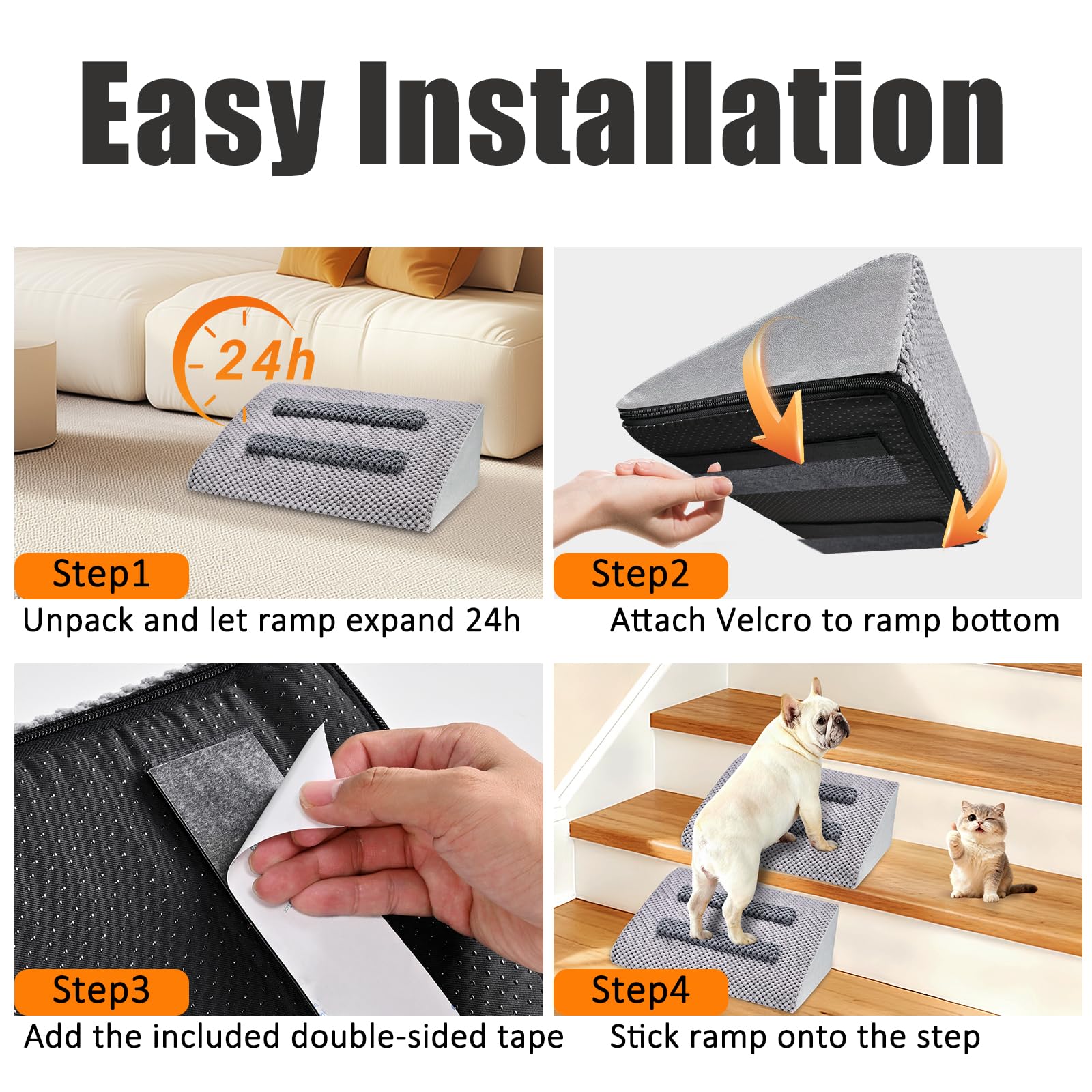 Inanil dog ramp supports daily use, helping pets gain confidence on stairs.